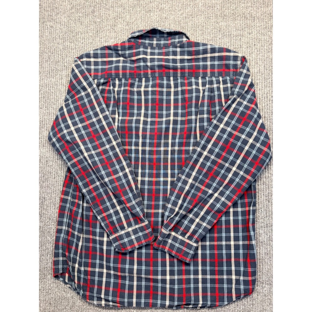 Carhartt Mens Relaxed Fit Plaid Button Down Shirt Navy Red L 102816 412 - Picture 4 of 8